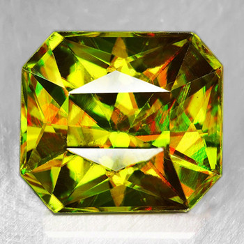6.50 mm Octagon 1.45cts Superb Luster Rainbow Spark Natural Canary Yellow Sphene [VVS]