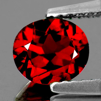 7x6 mm Oval {1.48ct} Lustrous Natural Intense Red Spessartite Garnet [Flawless-VVS]