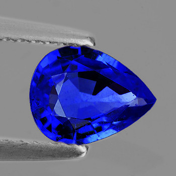 7x5 mm Pear 0.80ct Sparkling Natural Intense Royal Blue Sapphire [Flawless-VVS]