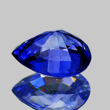 7x5 mm Pear 0.80ct Sparkling Natural Intense Royal Blue Sapphire [Flawless-VVS]