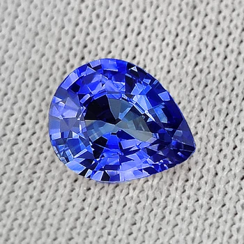 6x5 mm Pear 0.72ct Sparkling Natural SriLanka Intense Blue Sapphire [Flawless-VVS]