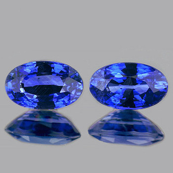 5x3 mm Oval 2 pcs Fire Luster Natural Intense Ceylon Blue Sapphire [Flawless-VVS]
