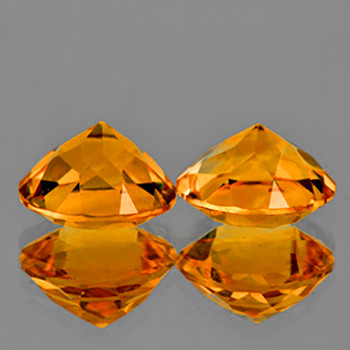 7.00 mm Round 2 pieces Top Luster Natural Orange Citrine [Flawless-VVS]