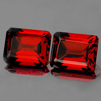 10x8 mm Octagon 2 pcs Top Luster Natural Red Mozambique Garnet [Flawless-VVS]