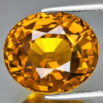 10x8.5 mm Oval 2.92ct Brilliant Luster Natural Intense Golden Beryl 'Heliodor' [Flawless-VVS]-Top Grade