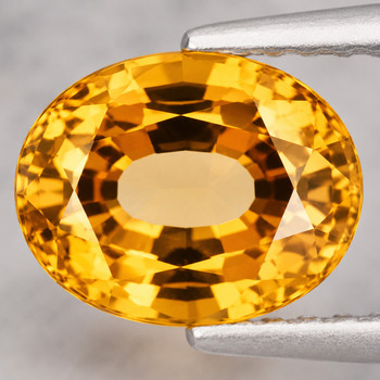9x7 mm Oval 2.06ct Brilliant Luster Natural Intense Golden Beryl 'Heliodor' [Flawless-VVS]-Top Grade