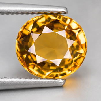 9x8 mm Oval 2.02ct Brilliant Luster Natural Intense Golden Beryl 'Heliodor' [Flawless-VVS]-Top Grade