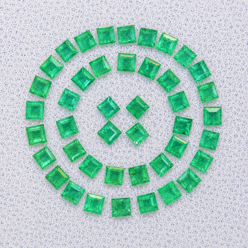 1.80 mm Square 20 pieces Natural Sparkling Zambian Green Emerald [VVS-SI]