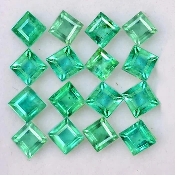 2.00 mm Square 16 pieces Natural Sparkling Zambian Green Emerald [VVS-SI]