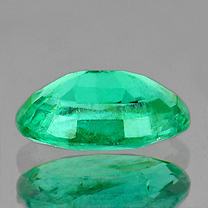 7x5 mm Oval 0.66ct Lustrous Zambian Natural Blue Green Emerald [VS-SI]