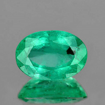 7x5 mm Oval 0.66ct Lustrous Zambian Natural Blue Green Emerald [VS-SI]
