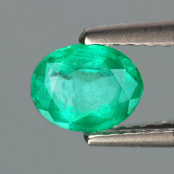5x4 mm Oval 0.40ct Lustrous Zambian Natural Blue Green Emerald [VS-SI]