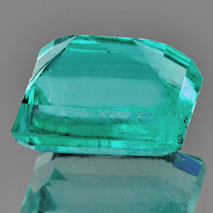 5.5x4.5 mm Octagon {0.62ct} Lustrous Natural Brilliant Blue Green Emerald [SI]