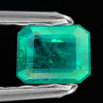 5.5x4.5 mm Octagon {0.62ct} Lustrous Natural Brilliant Blue Green Emerald [SI]