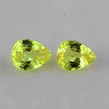 5x4 mm Pear 2pcs AAA Luster Natural Canary Yellow Sapphire [Flawless-VVS]