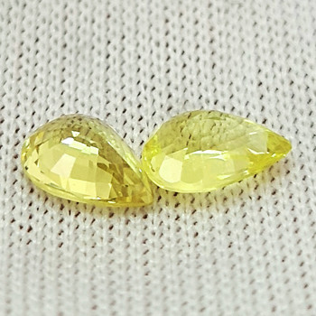 6x4 mm Pear 2pcs AAA Fire Sparkles Natural Madagascar Canary Yellow Sapphire [Flawless-VVS]