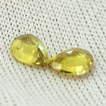 5x4 mm Pear 2pcs AAA Fire Sparkles Natural Madagascar Intense Yellow Sapphire [Flawless-VVS]