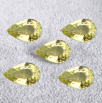 5x3 mm Pear 5pcs AAA Fire Sparkles Natural Madagascar Canary Yellow Sapphire [Flawless-VVS]