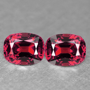 7x5 mm Cushion 2pcs Fire Luster Natural Raspberry Pink Rhodolite Garnet [Flawless-VVS]