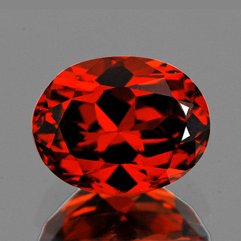 7x5.5 mm Oval {1.15ct} Lustrous Natural Intense Red Spessartite Garnet [Flawless-VVS]