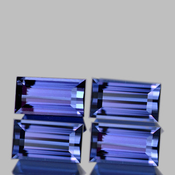 5x3 mm Baguette 4 pcs Top Luster Natural Purple Blue Tanzanite [Flawless-VVS]