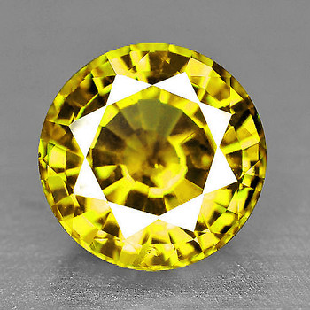 5.00 mm Round {0.65ct} AAA Fire Sparkles Natural Intense Yellow Sapphire [Flawless-VVS]