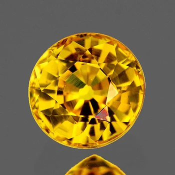 5.00 mm Round 0.65ct Fire Luster Natural Intense Yellow Sapphire [Flawless-VVS]