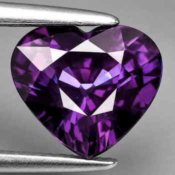 6.50 mm Heart 1.25ct Top Luster Natural Intense Purple Spinel [Flawless-VVS]