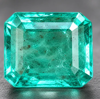 5.50 mm Octagon {0.80ct} Lustrous Natural Brilliant Blue Green Emerald [SI]