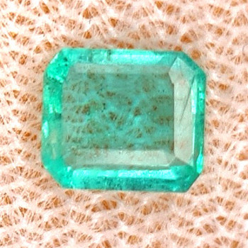 6x5 mm Octagon {0.65ct} Lustrous Natural Brilliant Blue Green Emerald [SI]