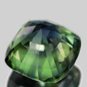 6.80 mm Cushion {1.32ct} Brilliant Natural Madagascar Green Sapphire [Flawless-VVS]-AAA Grade