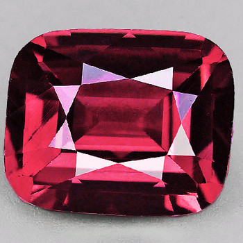 7x6 mm Cushion {1.56cts} Fire Luster Natural Intense Cherry Pink Rhodolite Garnet [Flawless-VVS]-Top Grade