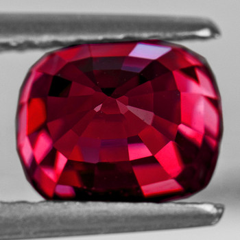 8x7 mm Cushion {2.38cts} Fire Luster Natural Intense Raspberry Pink Rhodolite Garnet [Flawless-VVS]-Top Grade