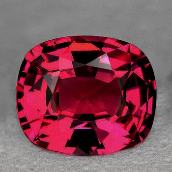 8x7 mm Cushion {2.38cts} Fire Luster Natural Intense Raspberry Pink Rhodolite Garnet [Flawless-VVS]-Top Grade
