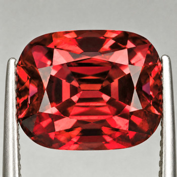 7.5x6 mm Cushion {1.90cts} Fire Luster Natural Intense Orange Pink Rhodolite Garnet [Flawless-VVS]-Top Grade