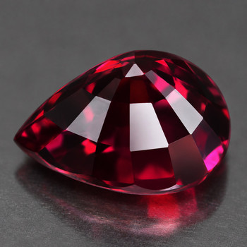 10x8 mm Pear {3.38cts} AAA Luster Natural Vivid Raspberry Pink Rhodolite Garnet [Flawless-VVS]