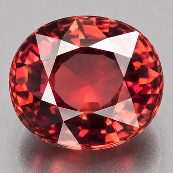 7.5x6.5 mm Oval 1.68ct AAA Fire Luster Natural Orange Pink Rhodolite Garnet [Flawless-VVS]