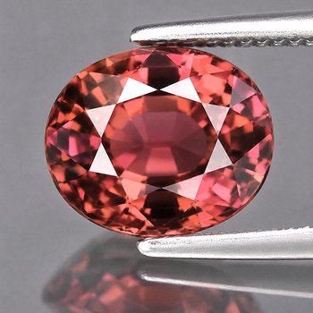 7.5x6 mm Oval 1.62ct AAA Fire Luster Natural Orange Pink Rhodolite Garnet [Flawless-VVS]