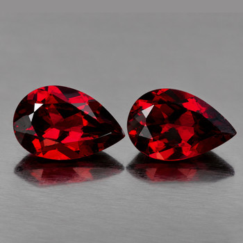 14x9 mm Pear 2 pieces Natural Red Mozambique Garnet [Flawless-VVS]