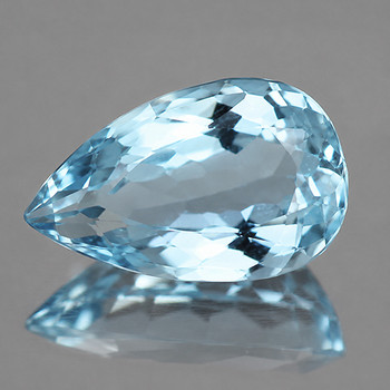 9x5 mm Pear {0.95ct} AAA Luster Natural Blue Aquamarine [Flawless-VVS]