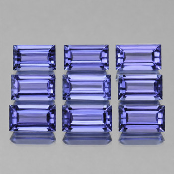 4x2 mm Baguette 9 pcs Top Luster Natural Purple Blue Tanzanite [Flawless-VVS]