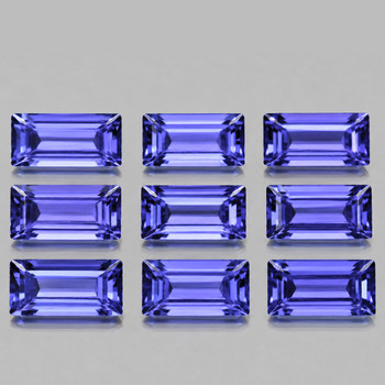 3.8x2 mm Baguette 9 pcs Top Luster Natural Purple Blue Tanzanite [Flawless-VVS]