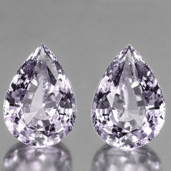6x4 mm Pear 2 pcs Sparkling Natural Sparkling Pastel Violet Sapphire [Flawless-VVS]
