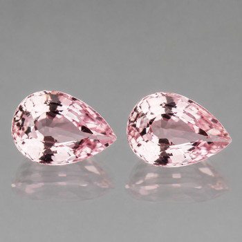 6x4 mm Pear 2 pcs Sparkling Natural Sparkling Peach Sapphire [Flawless-VVS]