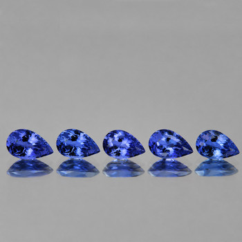 5x3 mm Pear 5 pcs Fire Luster Natural Intense Ceylon Blue Sapphire [Flawless-VVS]