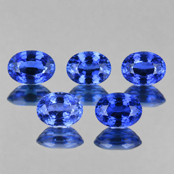 4x3 mm Oval 5pcs Fire Luster Natural Ceylon Blue Sapphire [Flawless-VVS]