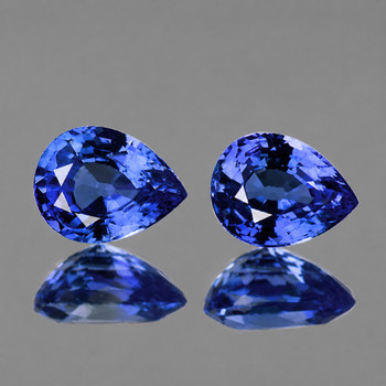 5x4 mm Pear 2 pcs Fire Luster Natural Sparkling Ceylon Blue Sapphire [Flawless-VVS]