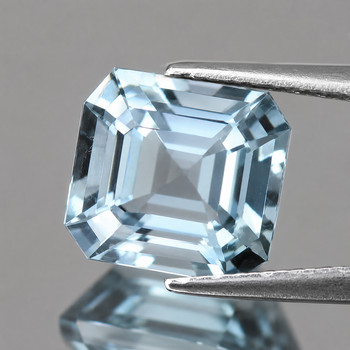 6.00 mm Octagon {0.90ct} Fire Luster Natural Sky Blue Aquamarine [Flawless-VVS]