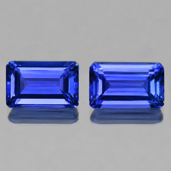 5x3 mm Octagon 2pcs AAA Luster Natural Ceylon Intense Blue Sapphire [Flawless-VVS]-Top Grade