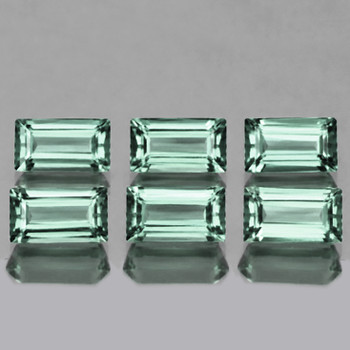 4x2 mm Baguette 6 pieces Machine Cut Natural Blue Green Sapphire [Flawless-VVS]-Top Grade